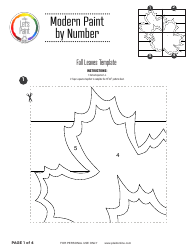Fall Leaves Paint by Number Templates