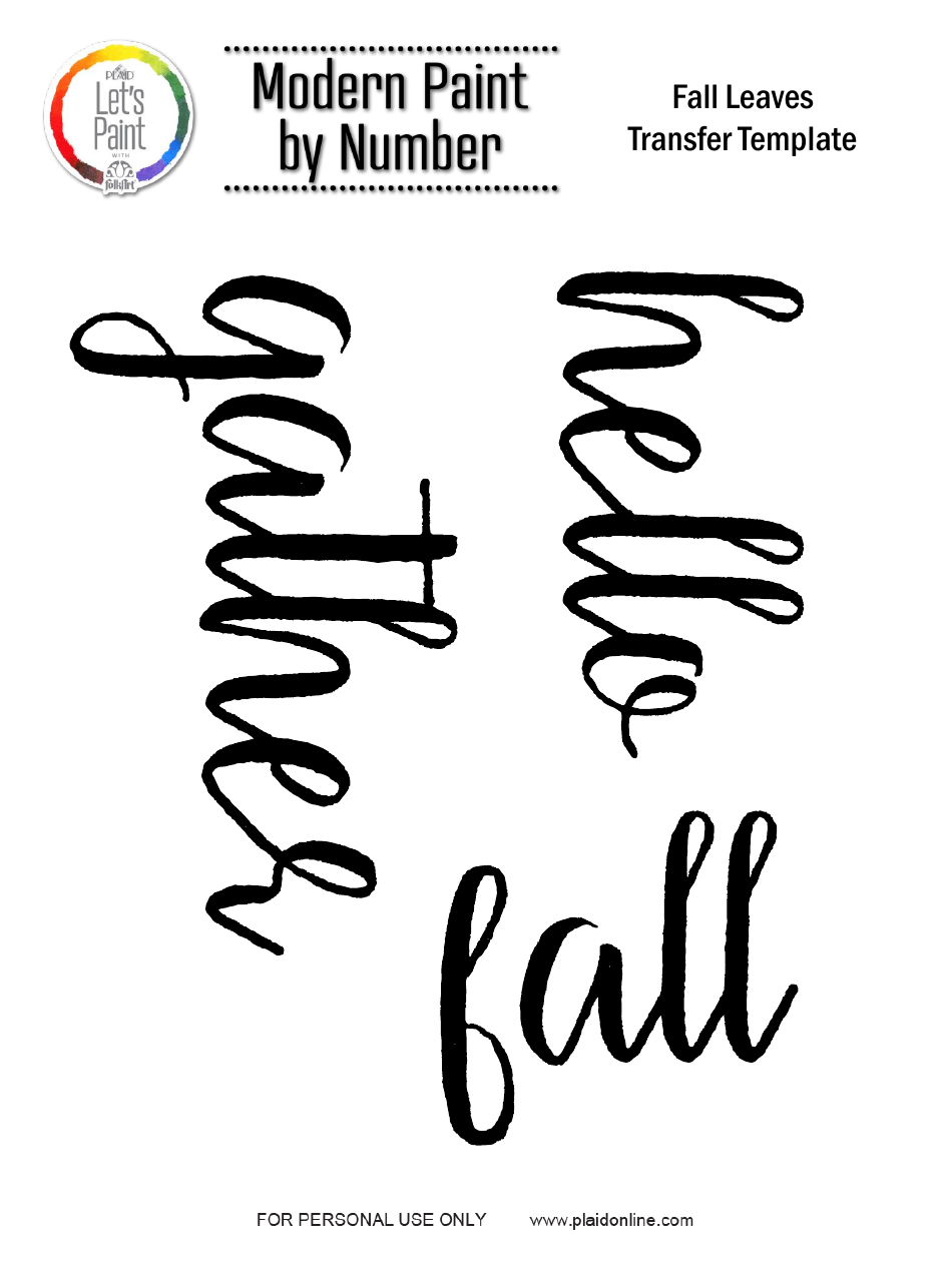 Fall Leaves Paint by Number Templates, Page 5