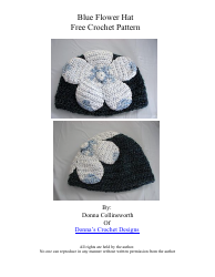 Document preview: Blue Flower Hat Crochet Pattern