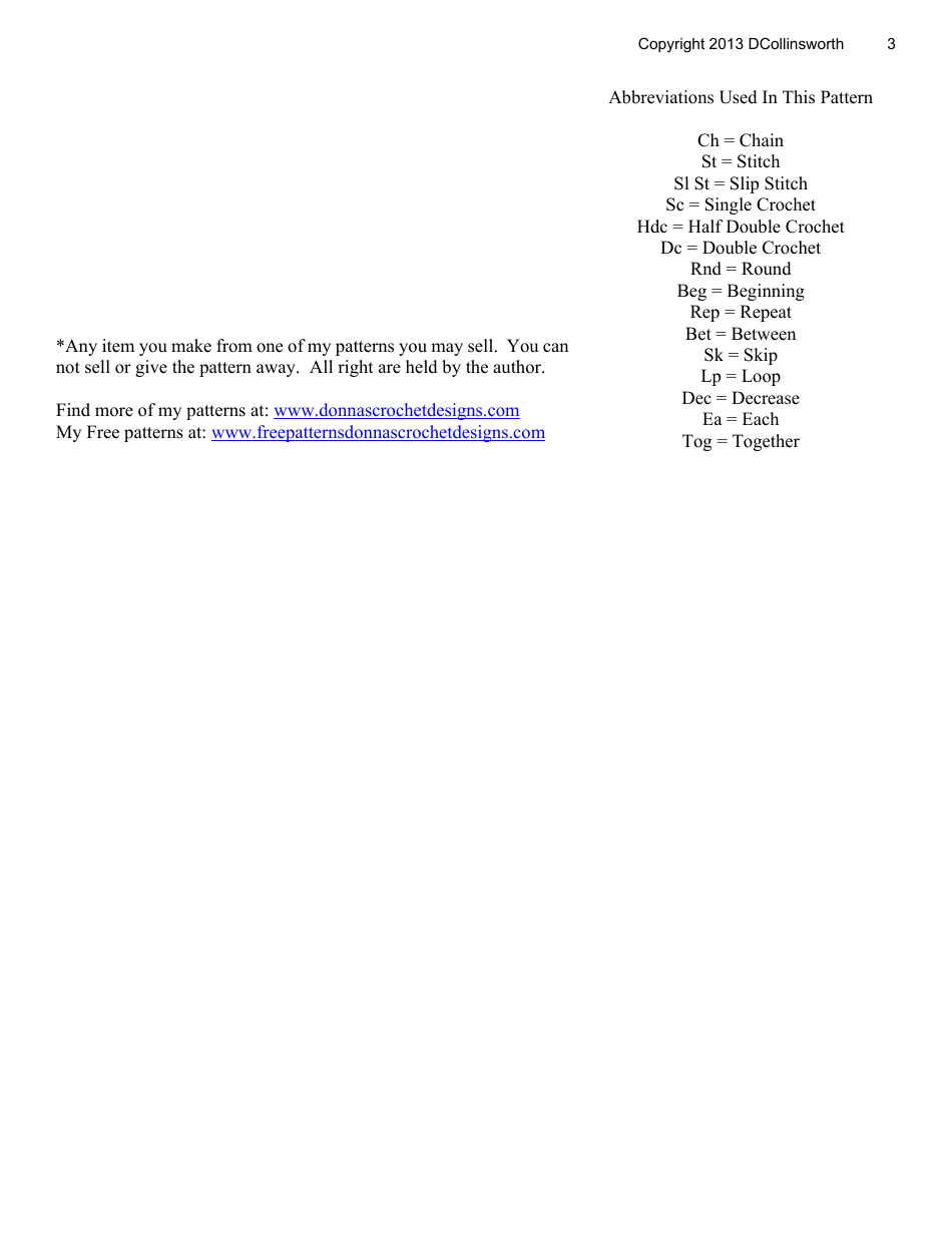 Blue Flower Hat Crochet Pattern, Page 3