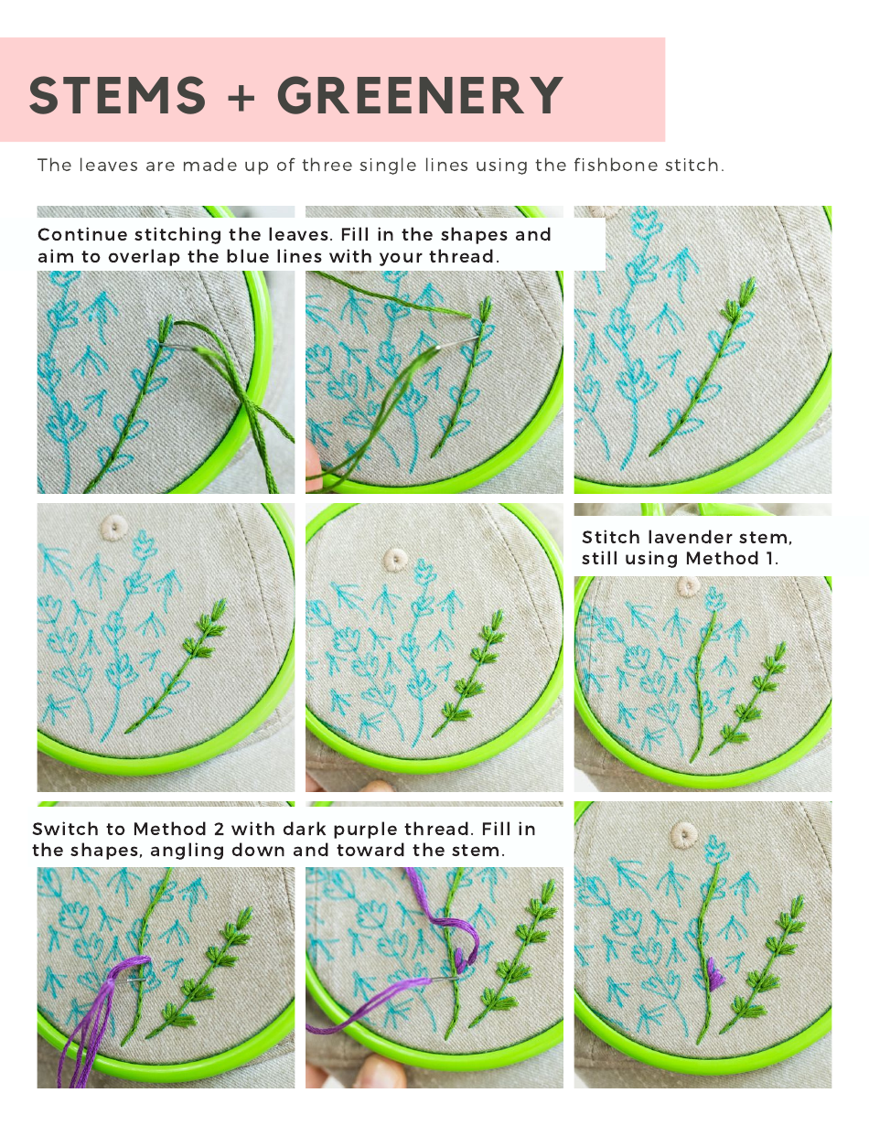Wildflower Hat Embroidery Pattern, Page 13
