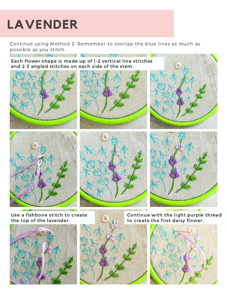 Wildflower Hat Embroidery Pattern, Page 14
