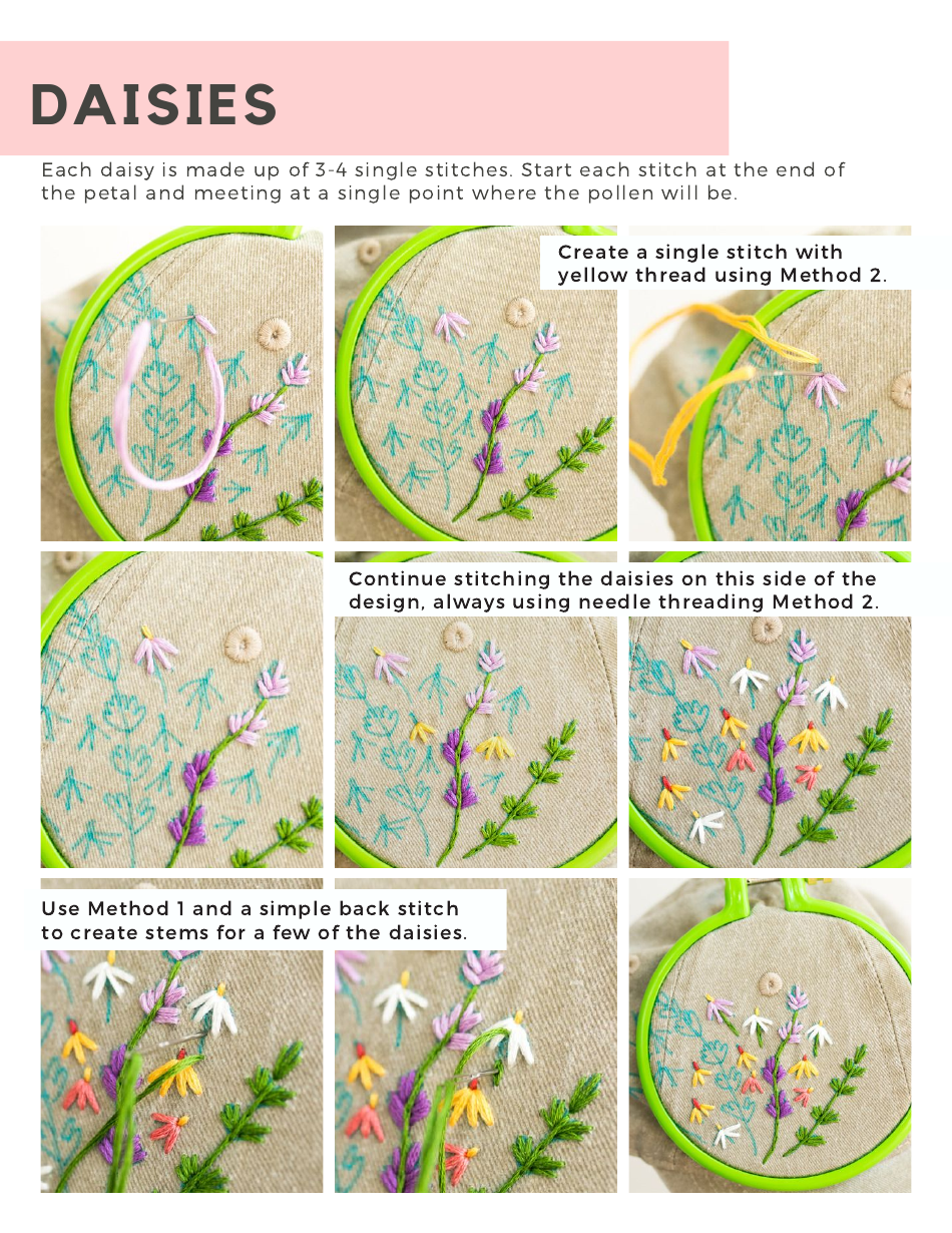 Wildflower Hat Embroidery Pattern, Page 15