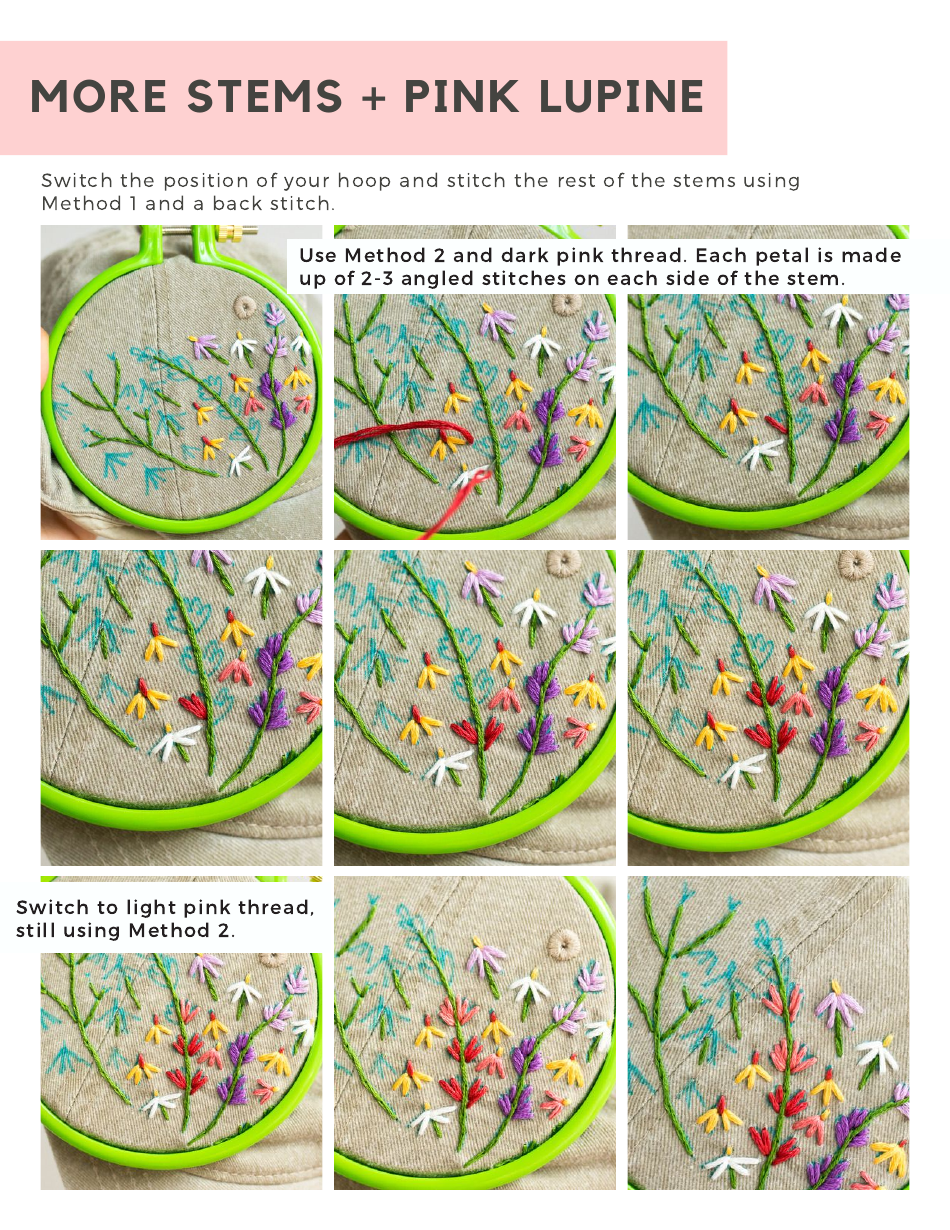 Wildflower Hat Embroidery Pattern, Page 16