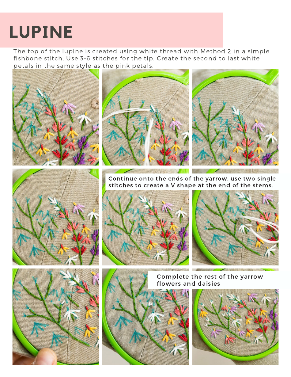 Wildflower Hat Embroidery Pattern, Page 17
