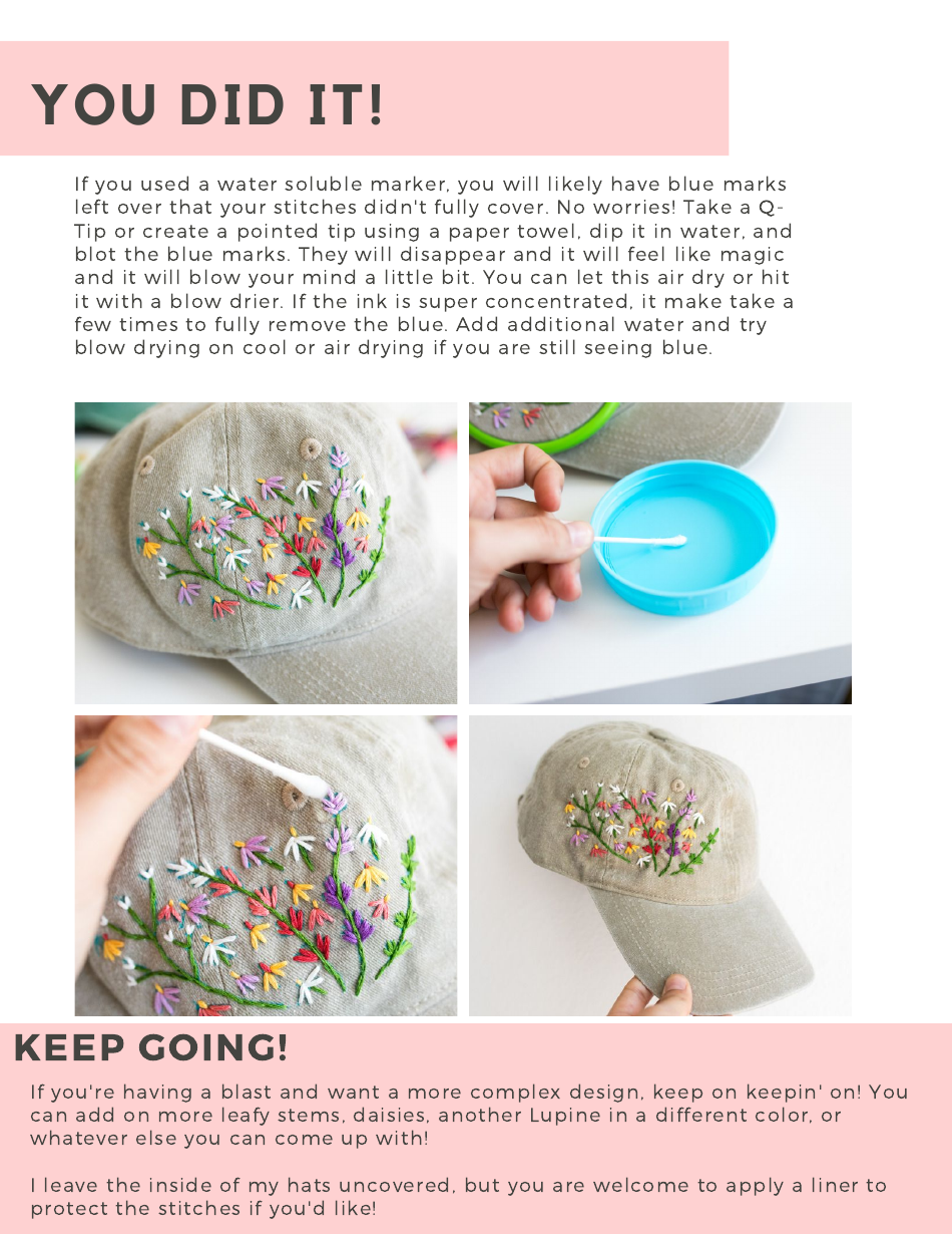 Wildflower Hat Embroidery Pattern, Page 18