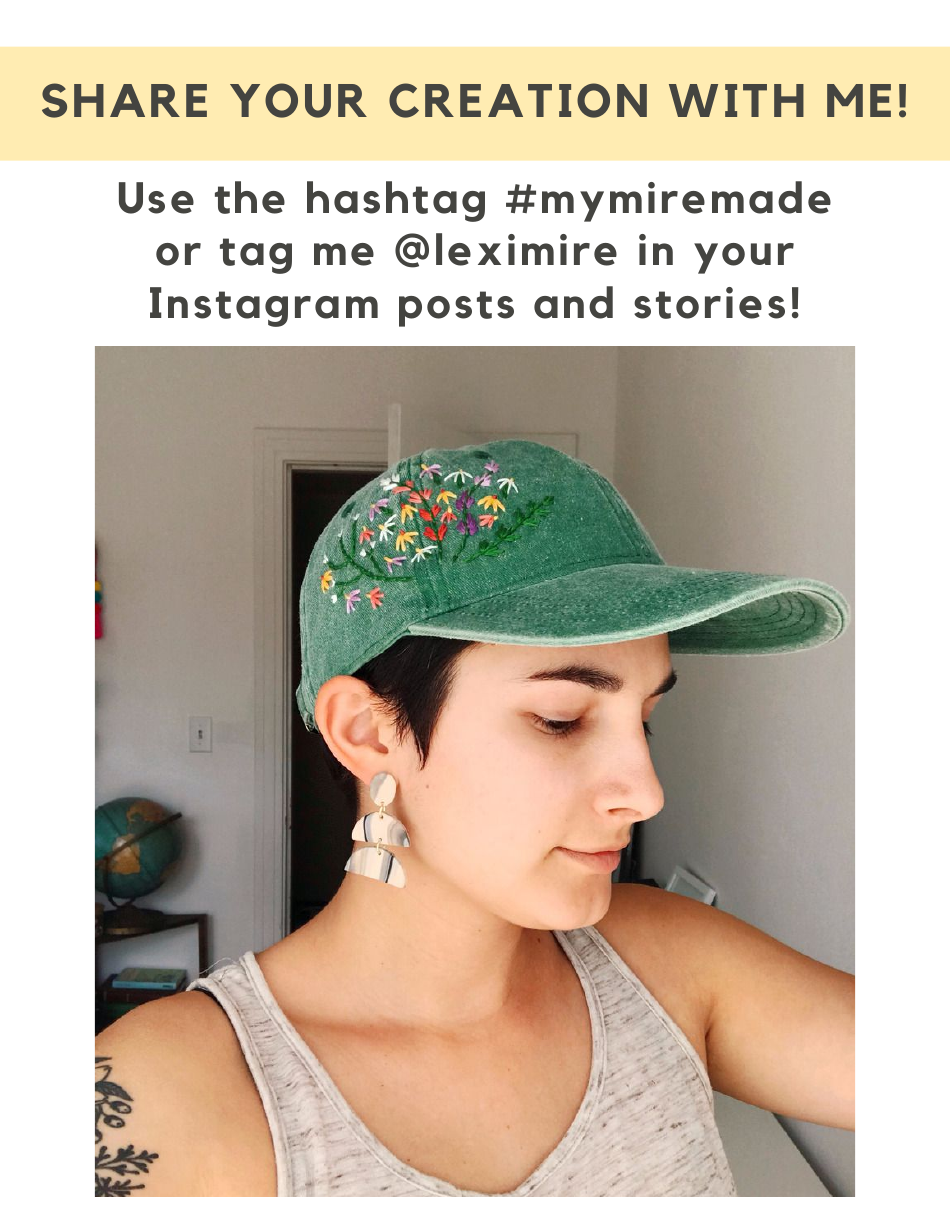 Wildflower Hat Embroidery Pattern, Page 19