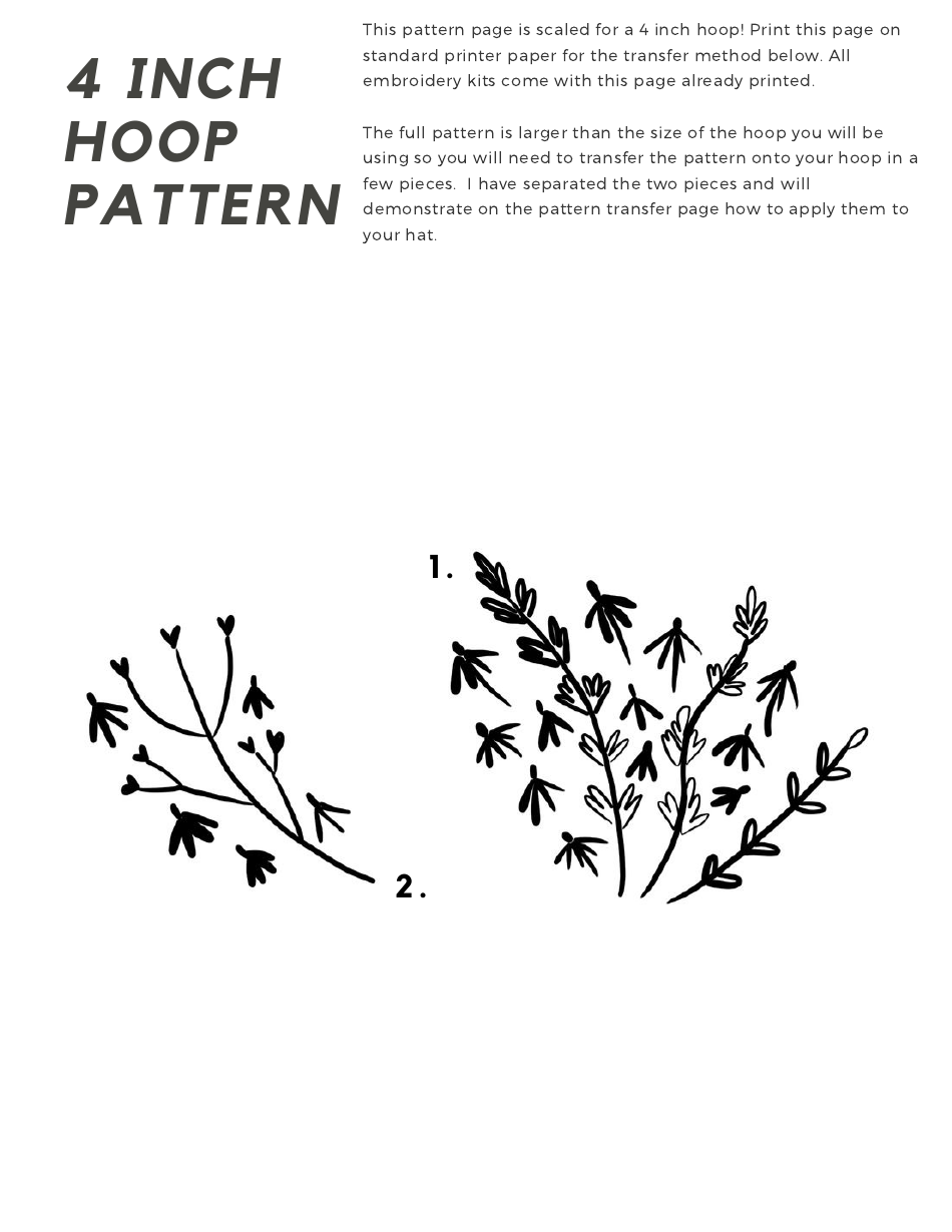 Wildflower Hat Embroidery Pattern, Page 4