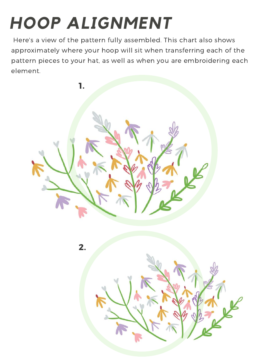 Wildflower Hat Embroidery Pattern, Page 5