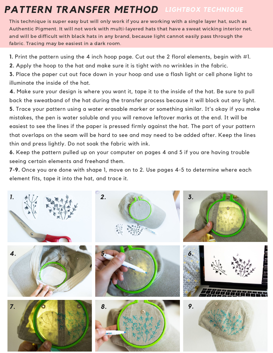 Wildflower Hat Embroidery Pattern, Page 7