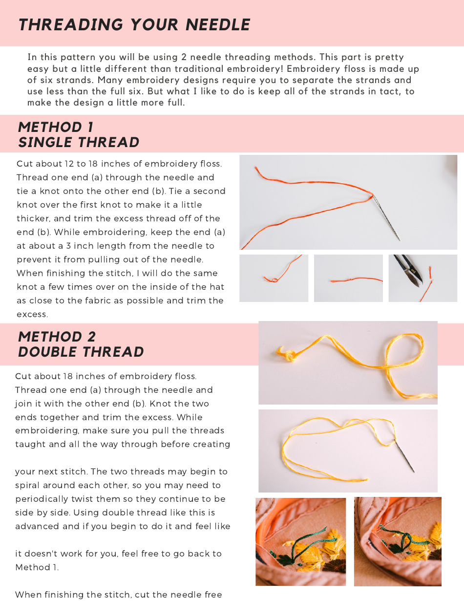 Wildflower Hat Embroidery Pattern, Page 8