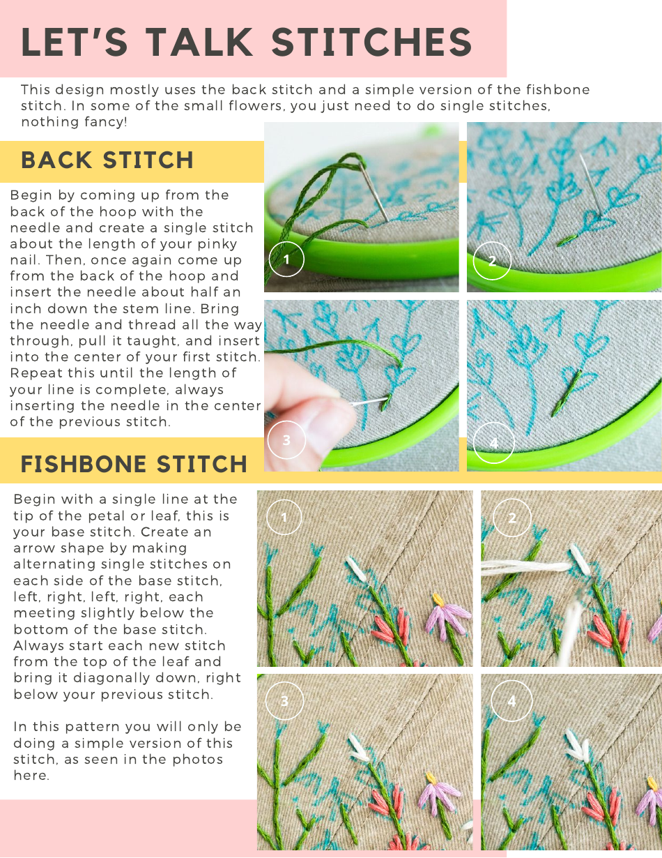 Wildflower Hat Embroidery Pattern, Page 9