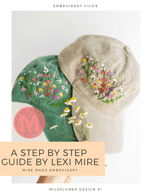 Wildflower Hat Embroidery Pattern Preview