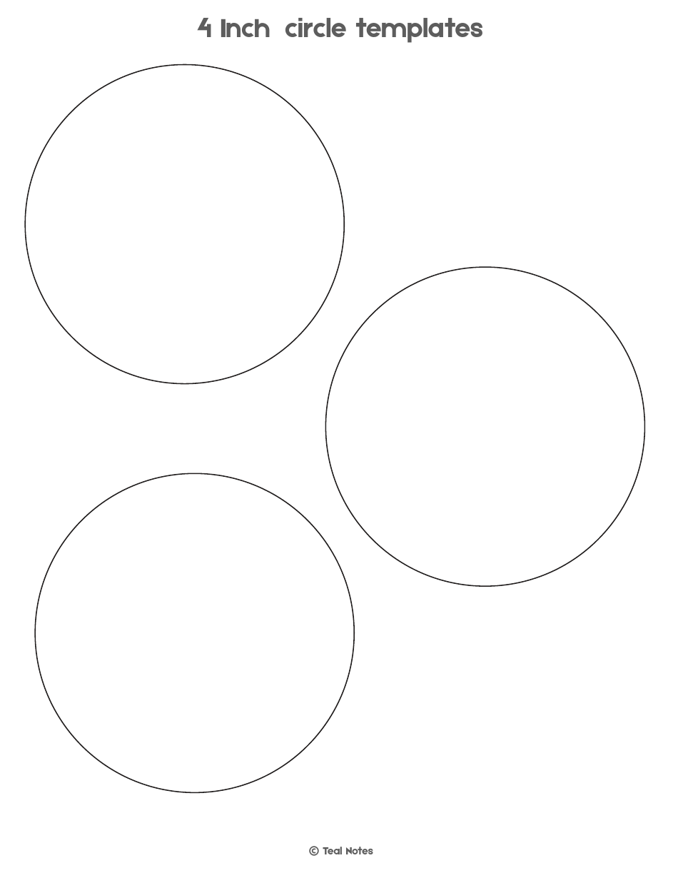 4 Inch Circle Templates, Page 1