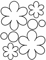 Flower Outline Templates - Two Types, Page 2