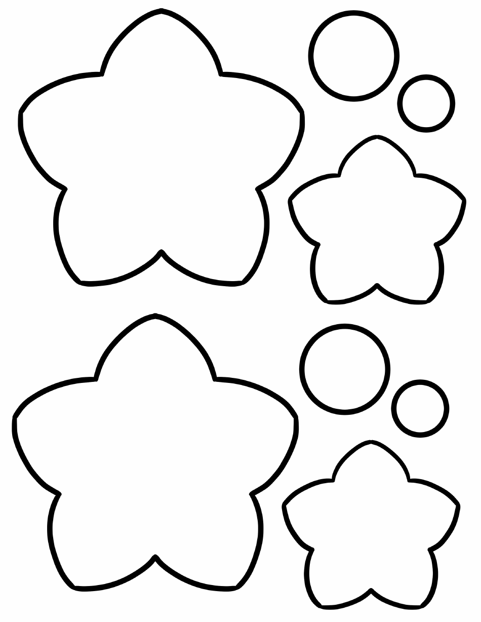 Flower Outline Templates - Two Types, Page 4