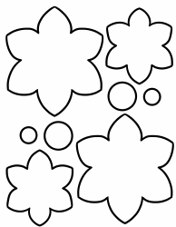 Flower Outline Templates - Two Types, Page 5