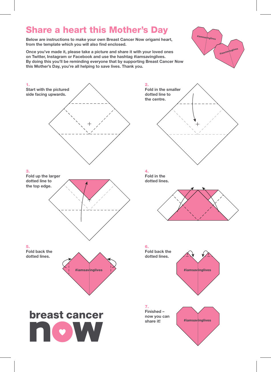 Mothers Day Origami Heart Guide Download Printable Pdf Templateroller