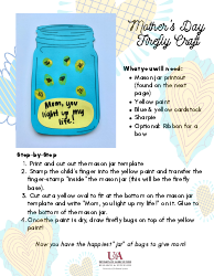 Document preview: Mother's Day Firefly Craft Template