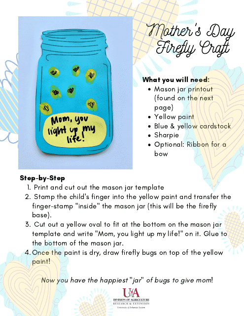 Mother's Day Firefly Craft Template