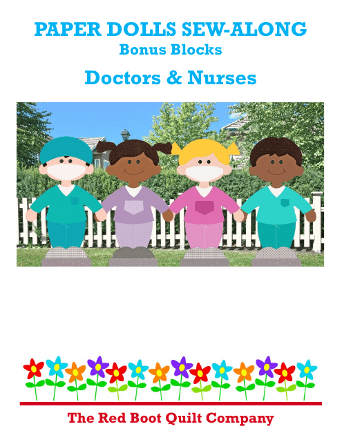 Doctor and Nurse Paper Doll Sewing Pattern Templates Preview