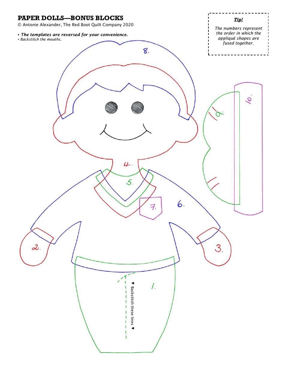 Doctor and Nurse Paper Doll Sewing Pattern Templates, Page 3