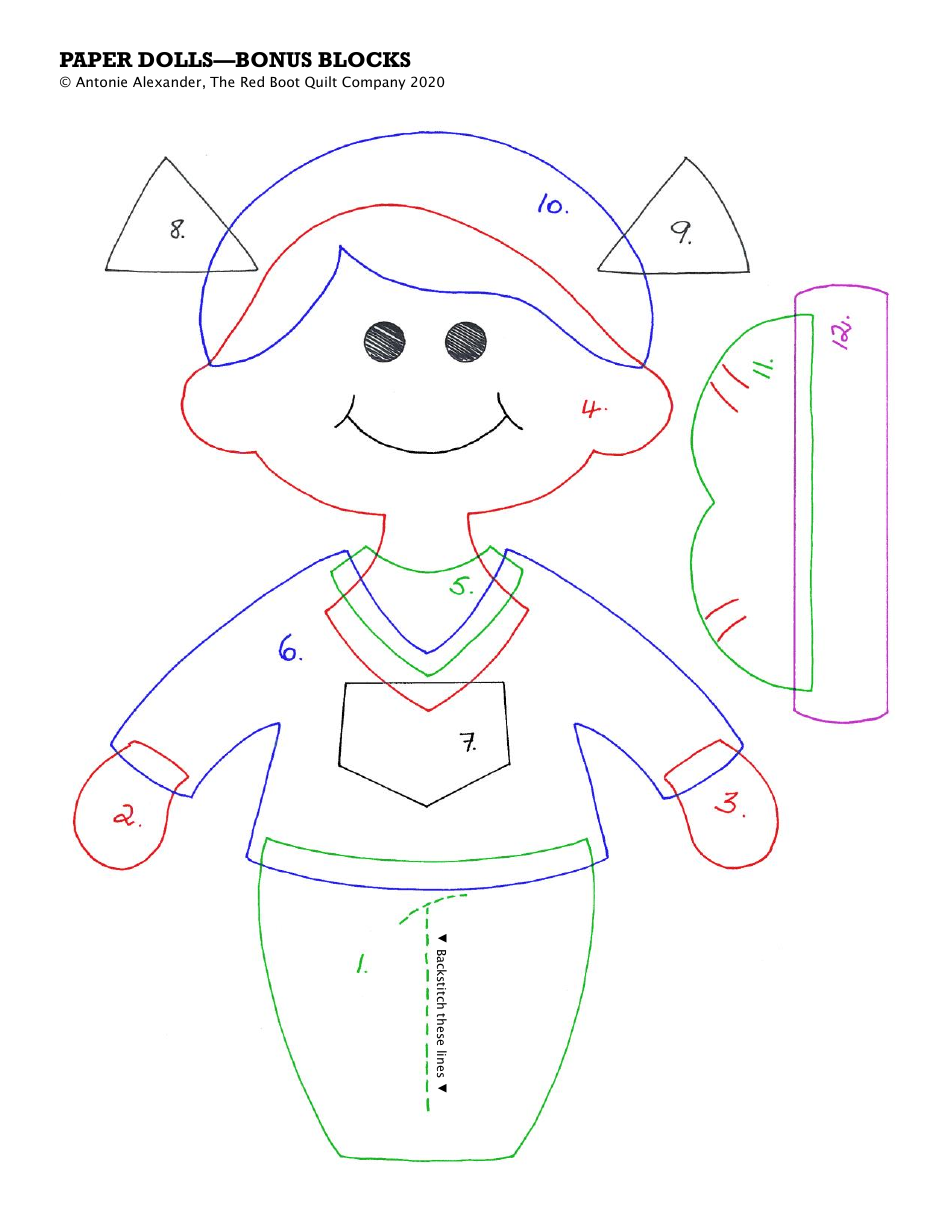 Doctor and Nurse Paper Doll Sewing Pattern Templates, Page 6