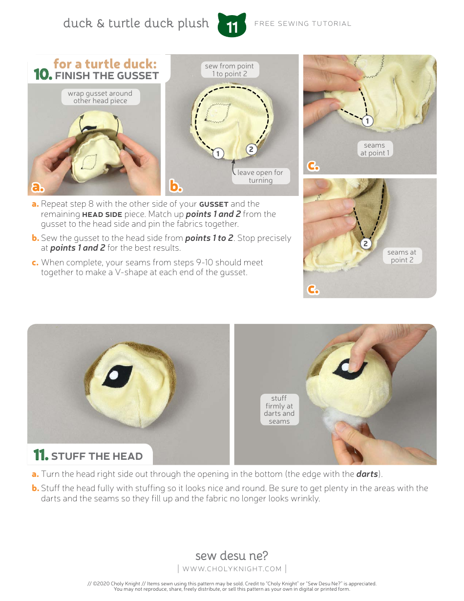 Duck Plush Sewing Pattern Templates, Page 11