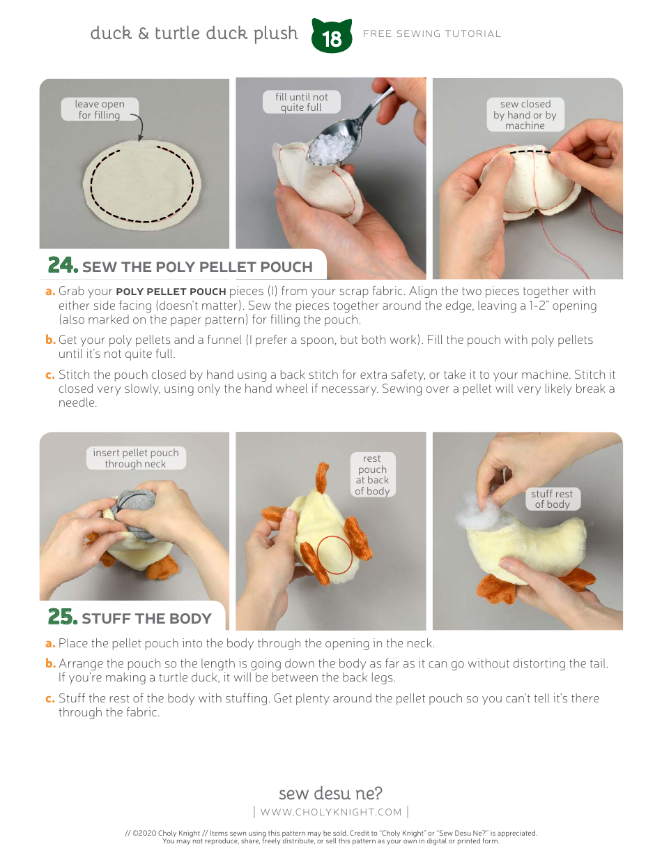 Duck Plush Sewing Pattern Templates, Page 18