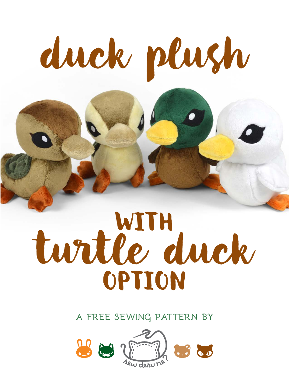 Duck plush sewing pattern image