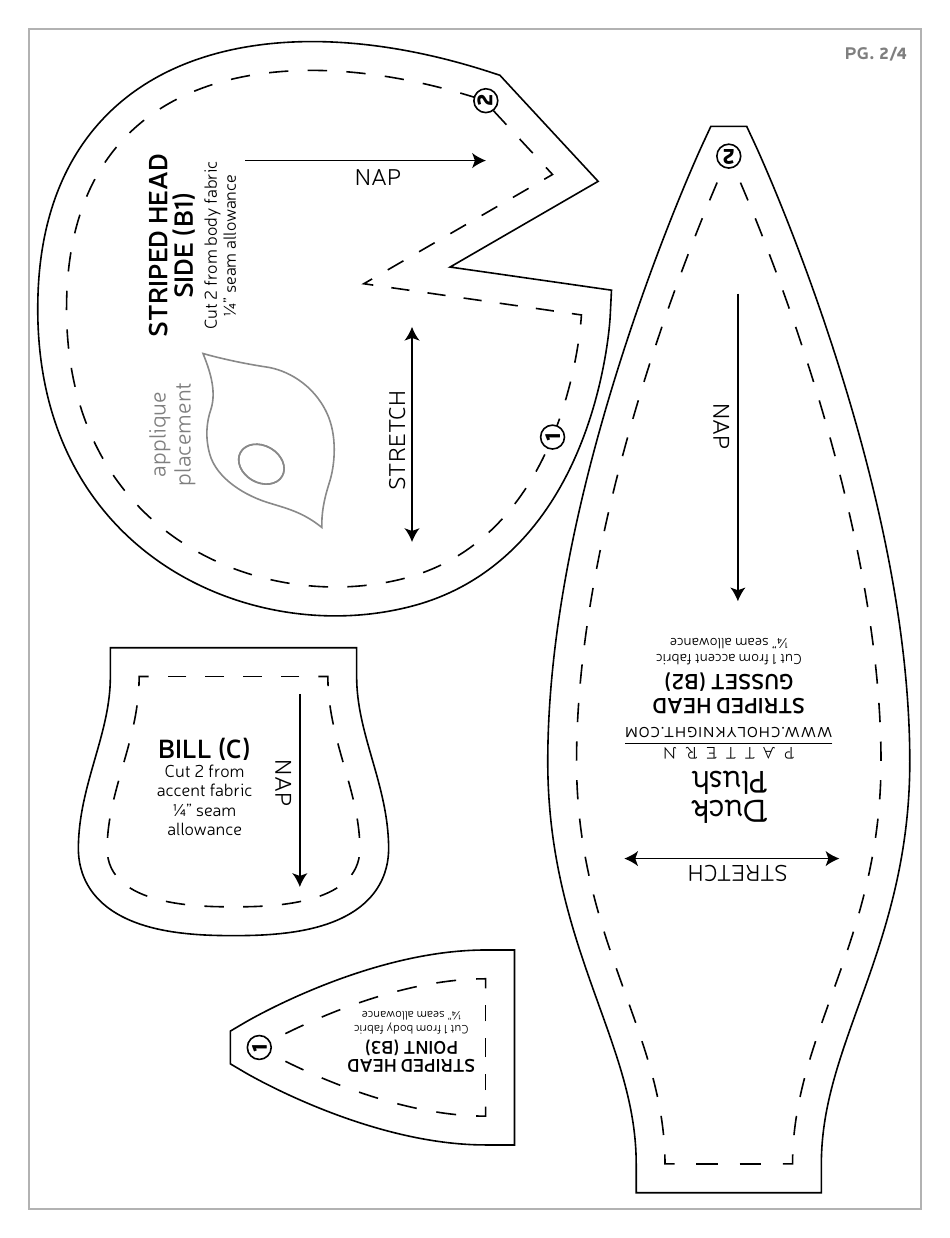 Duck Plush Sewing Pattern Templates, Page 25