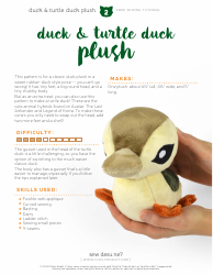 Duck Plush Sewing Pattern Templates, Page 2