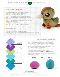 Duck Plush Sewing Pattern Templates, Page 3