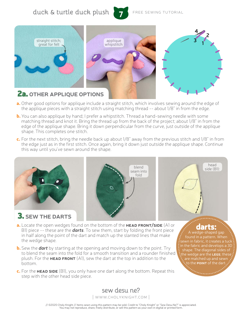 Duck Plush Sewing Pattern Templates, Page 7