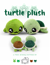 Turtle Plush Sewing Pattern Templates