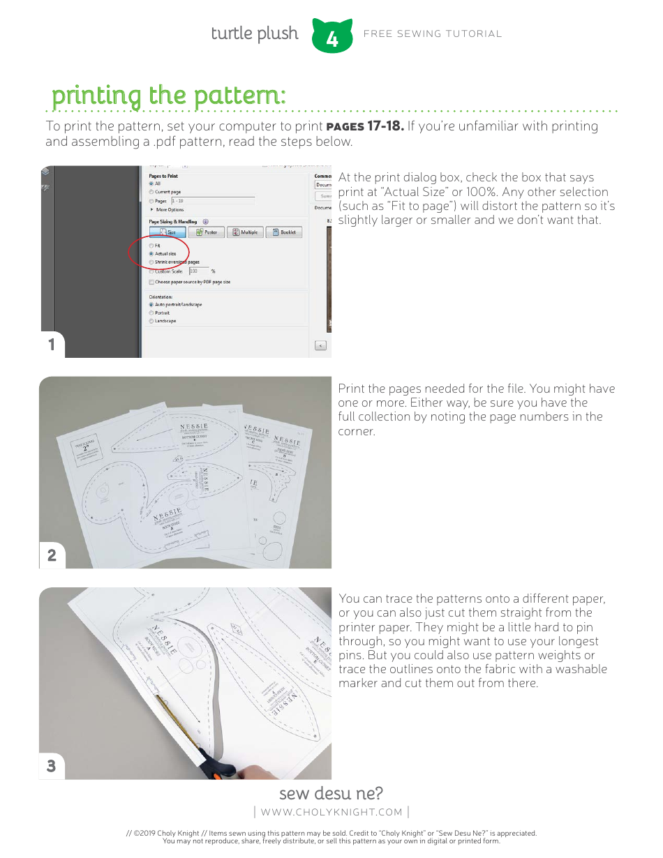 Turtle Plush Sewing Pattern Templates, Page 4