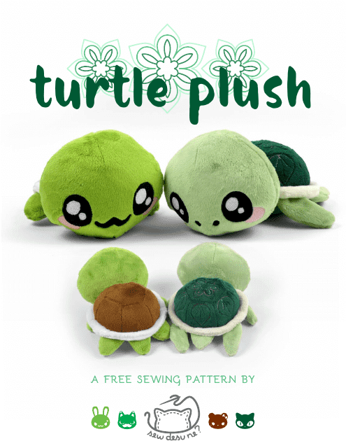 Turtle Plush Sewing Pattern Templates Preview Image
