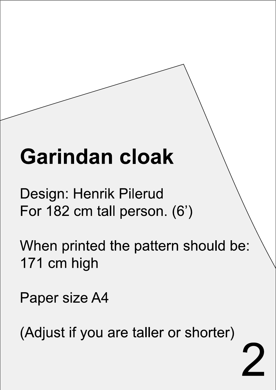 Star Wars Garindan Cloak Sewing Pattern Template, Page 20