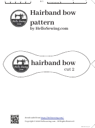 Document preview: Hairband Bow Sewing Pattern Template