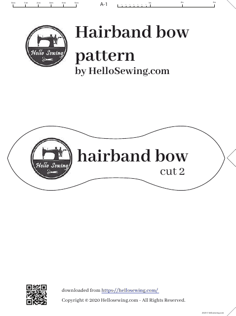 Hairband Bow Sewing Pattern Template