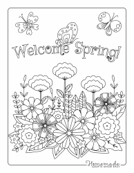 Document preview: Spring Colouring Page
