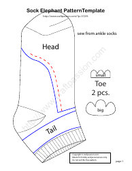 Sock Elephant Sewing Pattern Template