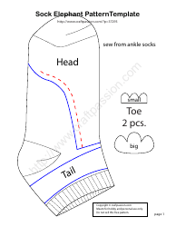 Document preview: Sock Elephant Sewing Pattern Template