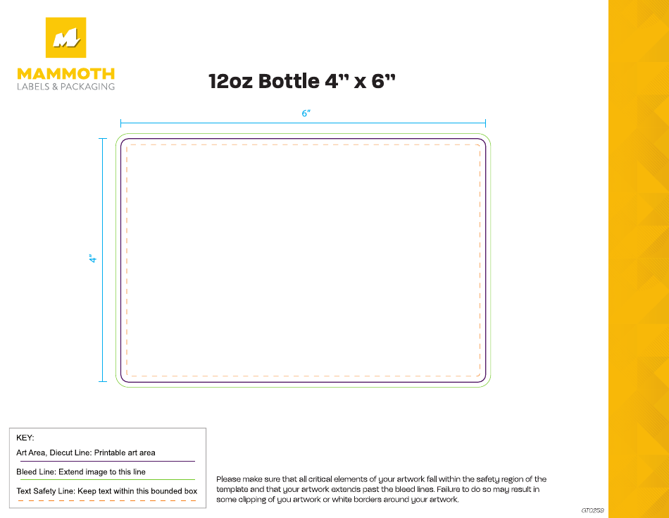 4 X 6 12oz Bottle Label Template, Page 1