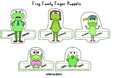 Document preview: Frog Family Finger Puppet Templates