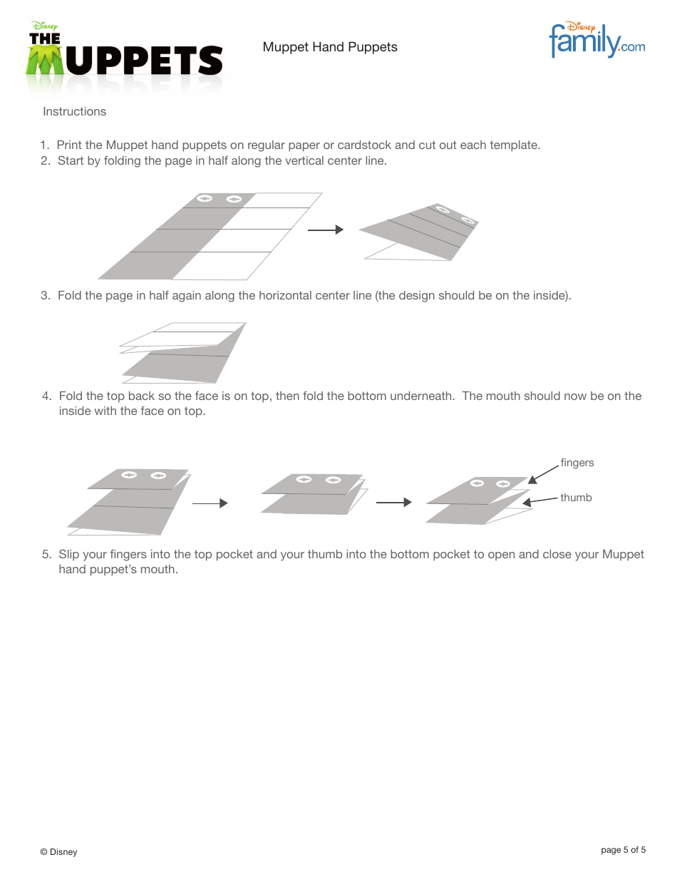 The Muppets Hand Puppet Templates, Page 5