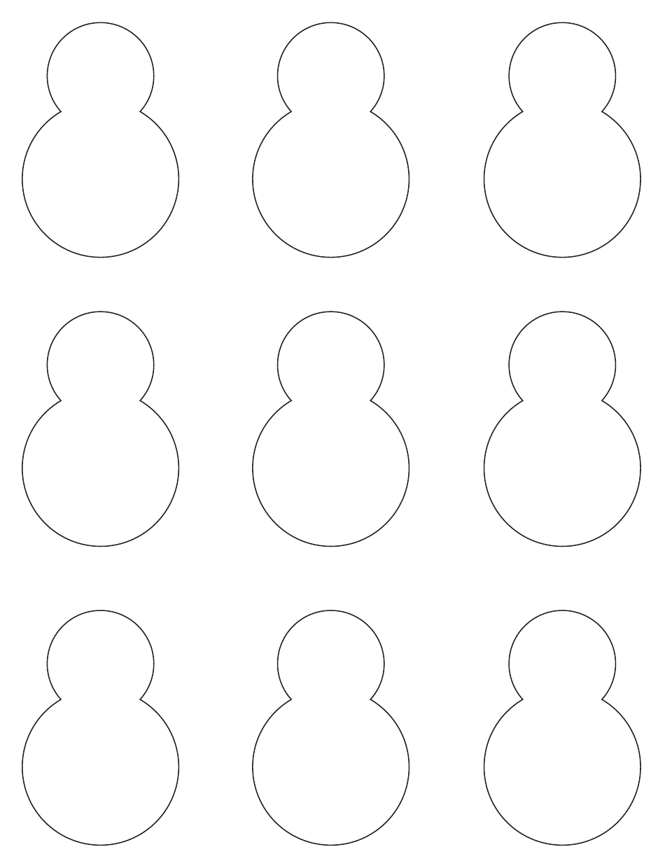 Snowman Outline Templates, Page 1