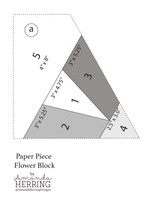 Flower Block Sewing Pattern Templates