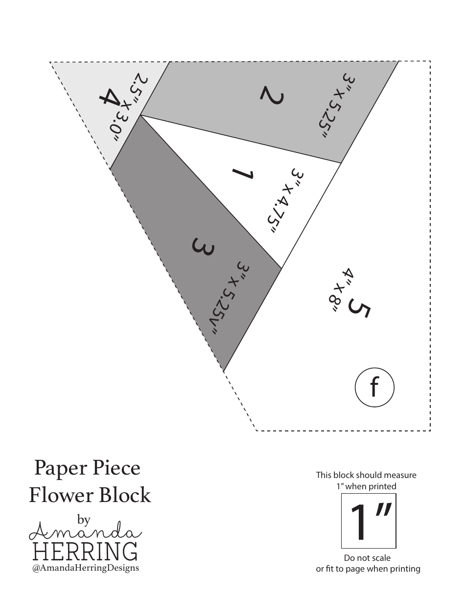 Flower Block Sewing Pattern Templates, Page 6