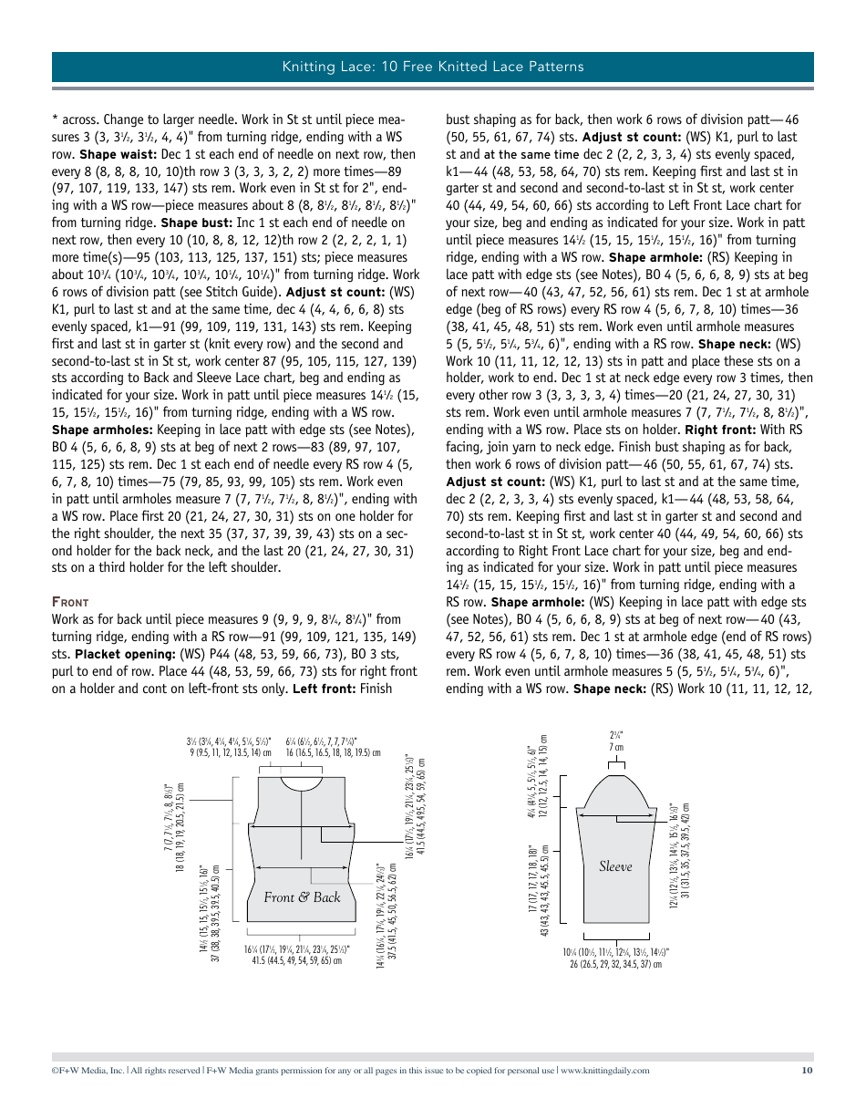 Knitted Lace Patterns, Page 10
